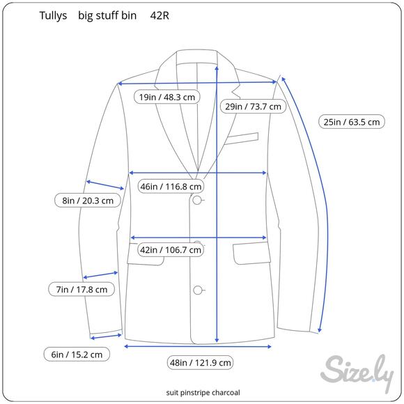 suit pinstripe charcoal - Picture 4 of 15